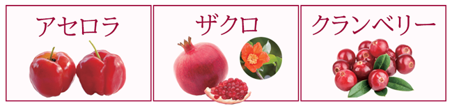 赤のハーブ（アセロラ果実エキス・ザクロ花エキス・ザクロ果実エキス・クランベリー種子油）